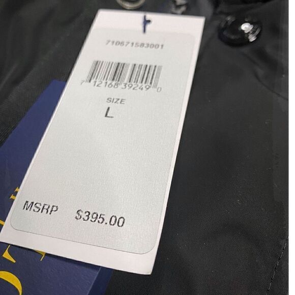 Polo Ralph Lauren Mens Triple Black Field Jacket size Large New with Tags (b) - Picture 14 of 14